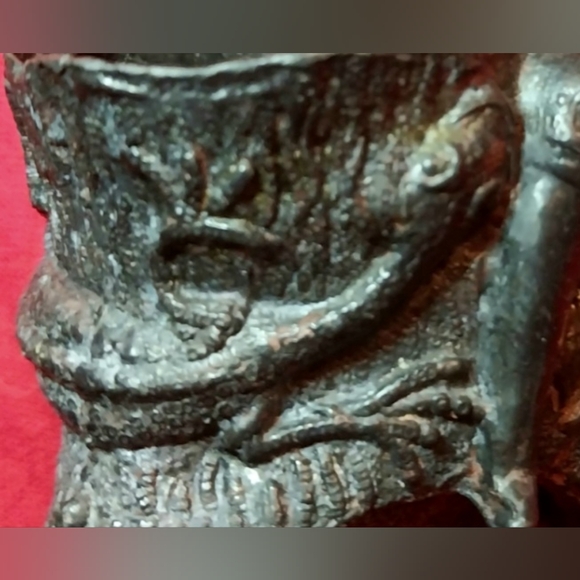 Vintage Victorian Era Knapp Boy Leaning on Log Silver Plated Match Holder Figure - Picture 4 of 6